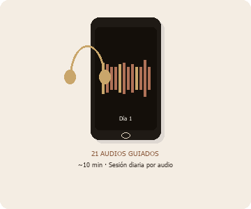 21 audios guiados — sesión diaria por audio
